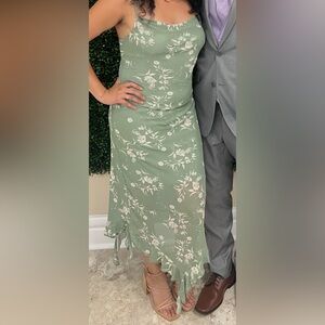 Floral Green Maxi Dress